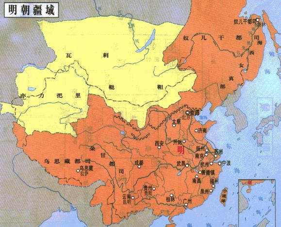 明朝国土是“两京十三省”,为什么地图上却有十六块