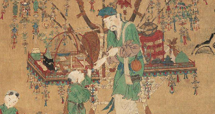 北宋画院待诏苏汉臣简介:尤擅描绘婴儿嬉戏之景和货郎担