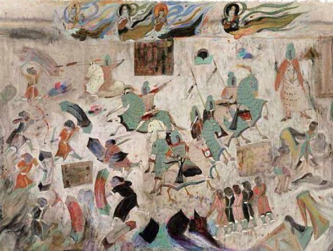 西魏时期的敦煌壁画，中国元素开始出现