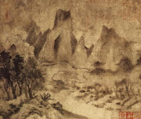解析：五代时期北方山水画派的构图和技巧
