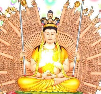 西方三圣:中间是阿弥陀佛,左边大势至菩萨,右边为观世音菩萨组成