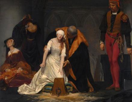 英国国家美术馆中的布面油画：简·格雷女士的死刑